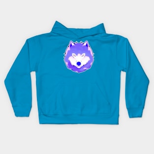 Fluffy Wolf Dog Head Portrait (MD23Ani003) Kids Hoodie